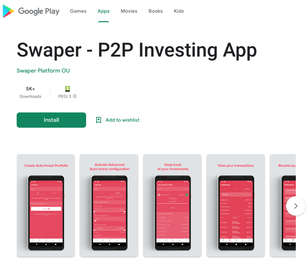 Swaper in GooglePlay